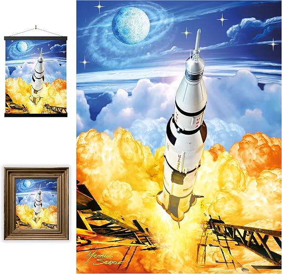 3D LiveLife Lenticular Pictures - Apollo from Deluxebase. A3 Unframed Deep 3D Effect Astronaut Wall Art for Living Room, Bedroom or Kitchen. Unique Space Print Poster for Home Decor.