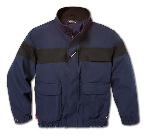 Workrite FR Flame Resistant 6 oz Nomex IIIA Bomber Jacket, Elastic Cuff, Large, Regular Length, Royal Blue