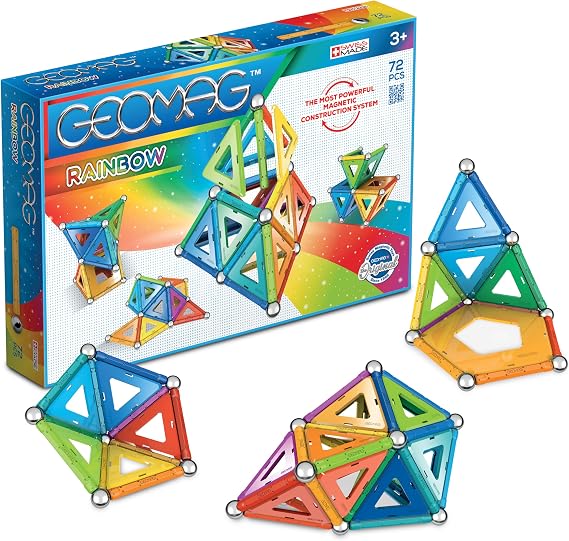 Geomag Rainbow Magnetic Building Set, Multicolor - 72 Pieces