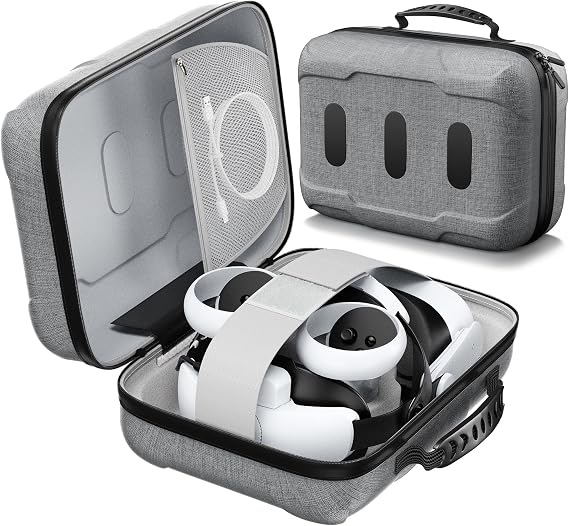 DXKK Carrying Case for Meta Quest 3/Quest 3S/Oculus Quest 2/Vision Pro/Pico 4 Headset & Quest 3 Accessories, Hard Shell Protective, Large Storage