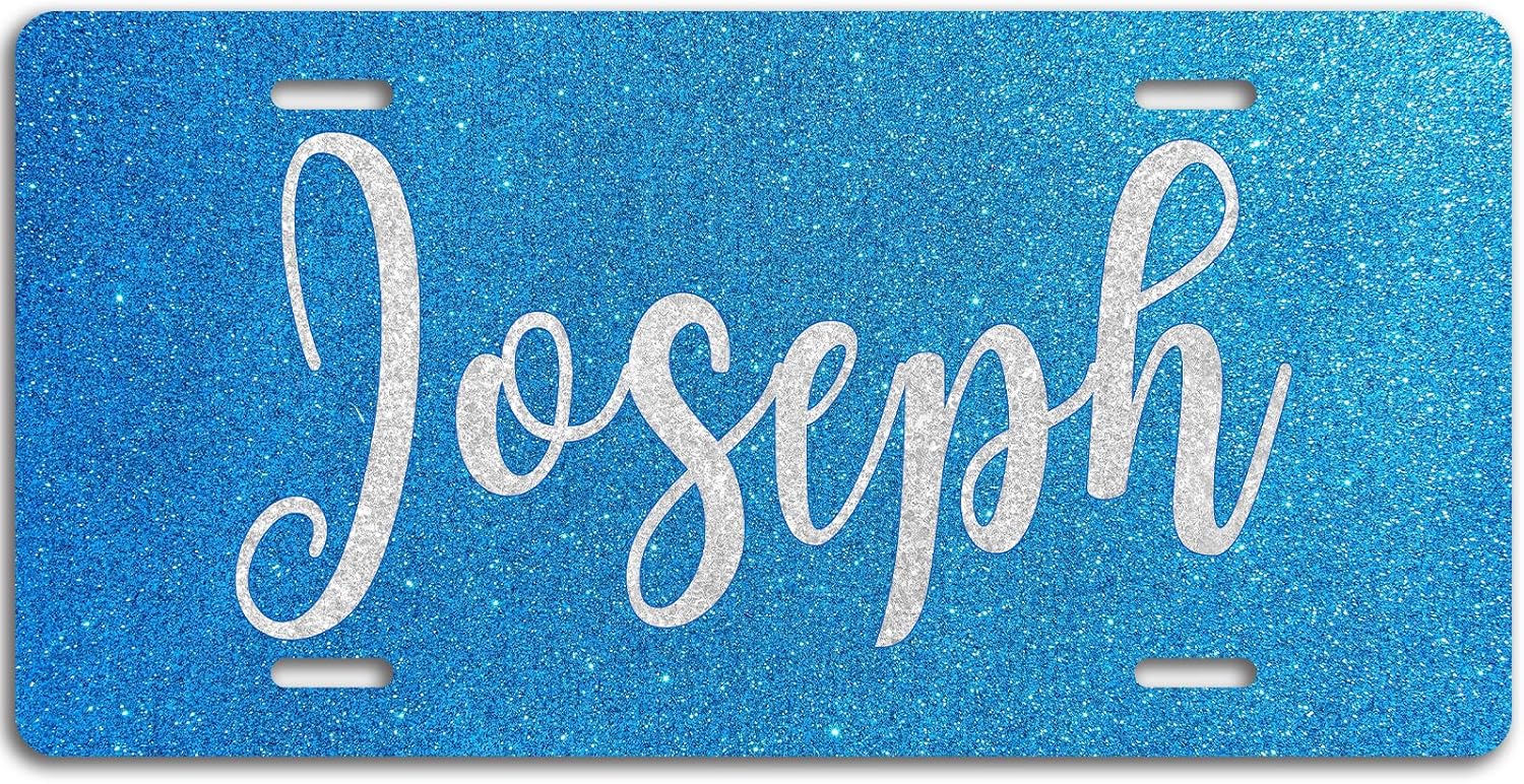 Customized Sign Bike Tag Bicycle License Plate Mini ID Sign Name Tag, Personalized Glitter Name Plate For Garage, Bar, Home Decoration