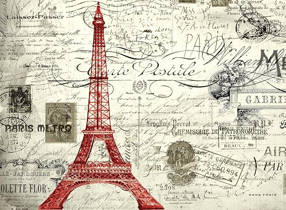 CounterArt Vintage Paris Hardboard Placemat, Set of 2