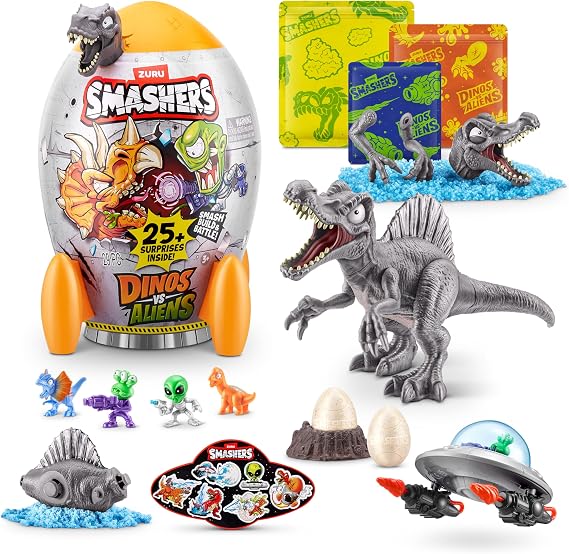 Smashers Dino vs Aliens Medium (Spinosaurus) by ZURU, Smashable Egg Toy for Boys
