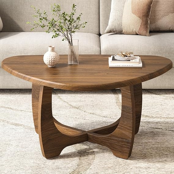 Coffee Table for Living Room, Mid Century Modern Round Coffee Table