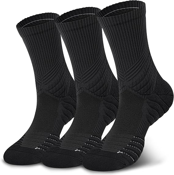 Hylaea Unisex Crew Socks for Running Athletic, Comperssion & No Blisters