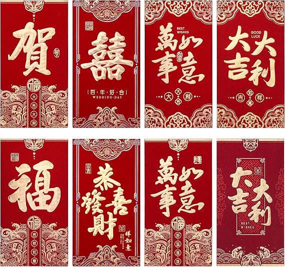 48 Pcs Red Envelopes Chinese New Year, Hong Bao Envelopes, Chinese-red Packets, Lucky Money-envelopes, Hong Bao for Chinese Lunar New Year, Wedding, Birthday