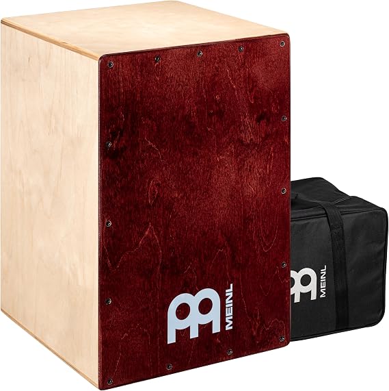 Meinl Percussion BC1NTWR Baltic Birch Wood Cafe Snare Cajon with FREE Bag, Wine Red Finish