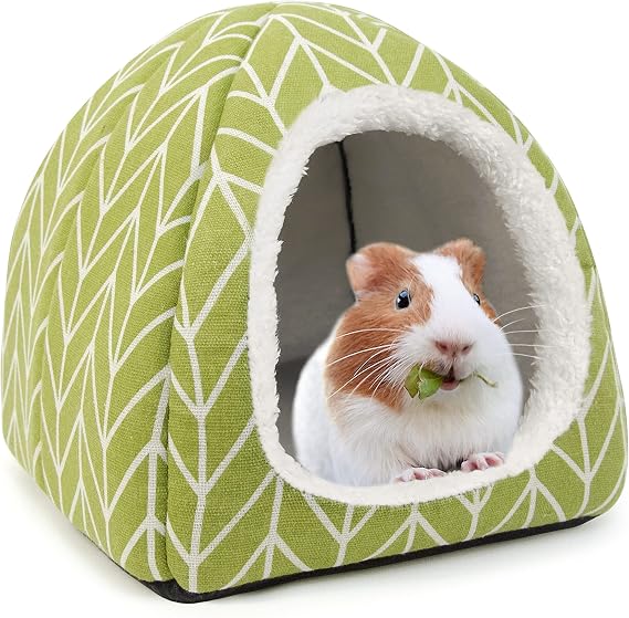 Guinea Pig Hideout Hamster Bed Rabbit House Cave Accessories Cozy Hide-Out for Bunny Hedgehog Ferret Chinchilla&Other Small Animals (Green)