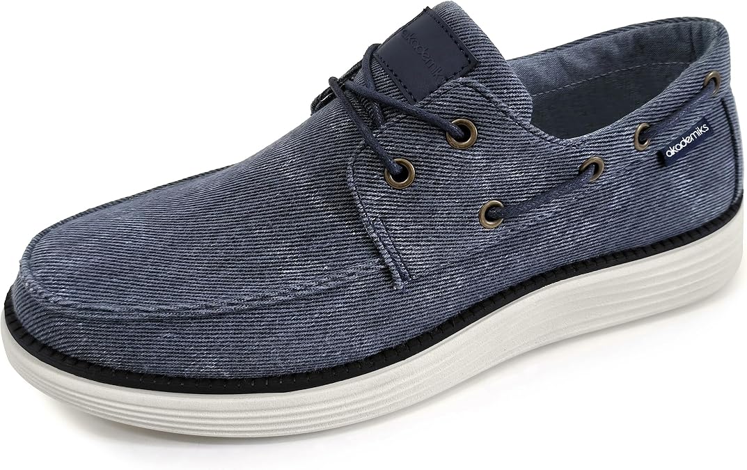 AKADEMIKS Mens Knox Boat Shoe, Casual Slip on Deck Shoes for Men, Classic Style Comfortable Fit