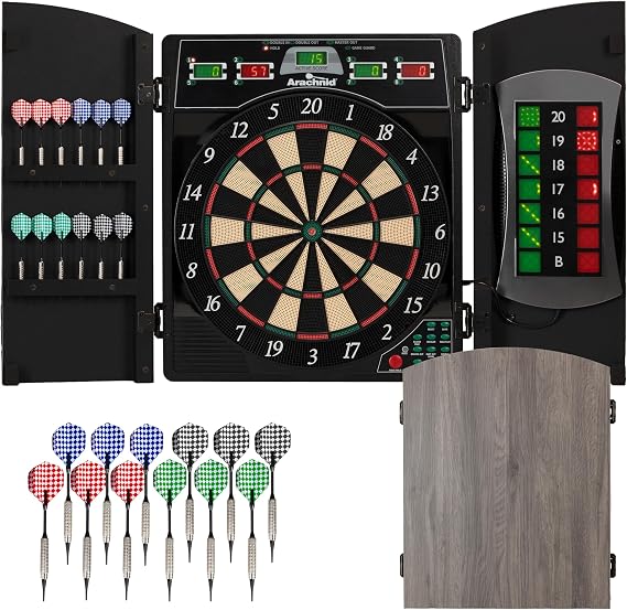 Arachnid Cricket Maxx 4.0 Electronic Dartboard Set, Black
