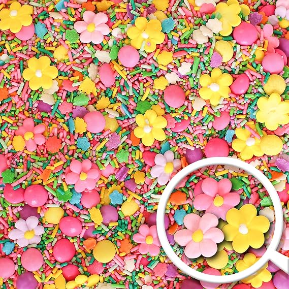 Sprinkle Pop Spring Blooms Sprinkle Mix, with ~6 Daisies Royal Icing, 2oz