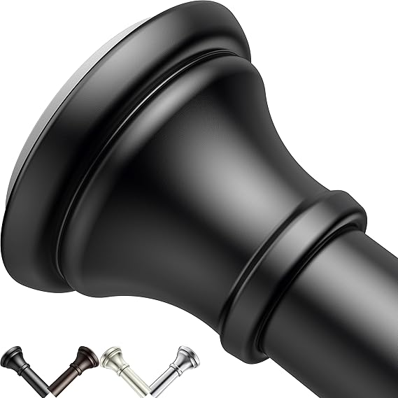Black Tension Shower Curtain Rods Adjustable 18-79 Inches, Fits 20-78 Inch Spaces (Ideal for 72" Wide Bathrooms), Rust Resistance Adjustable Durable Spring No Drilling