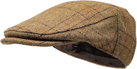 Borges & Scott Woodsman Flat Cap - Fully Waterproof Yorkshire Tweed 100% Wool Outer