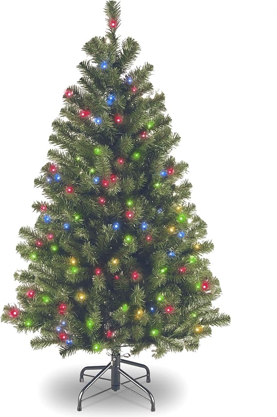 National Tree Company 4.5ft Pre-Lit North Valley Spruce Christmas Tree