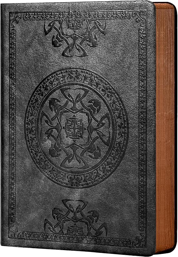 CAGIE Journal for Men Women Leather Vintage Diary Journaling Notebook Black