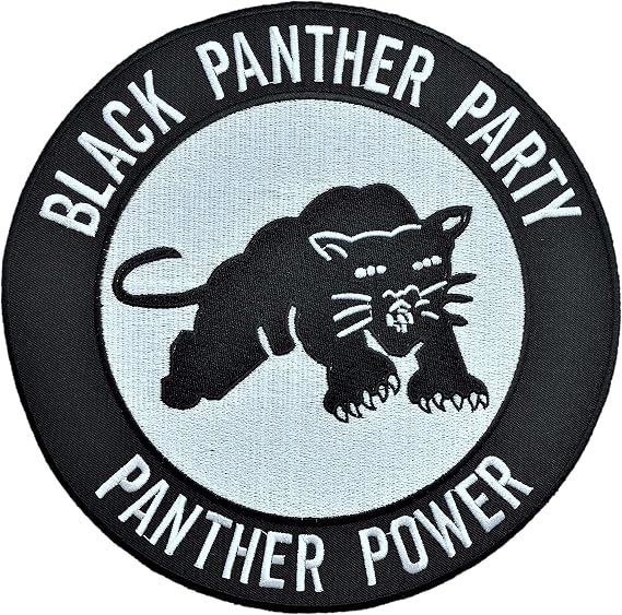 Large Black Panther Party Back Patch - 8 inches - Panther Power Patch Iron On/Sew On Embroidered