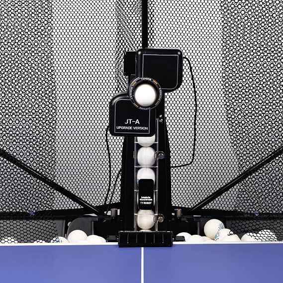WAYMARK Table Tennis Robot Ping Pong Ball Machine JT-A Automatic Ping Pong Robot Trainer with Net and 100 Balls