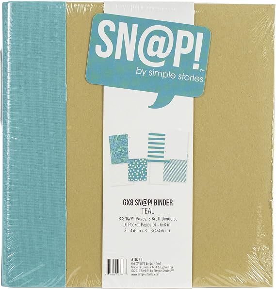 SIMPLE STORIES SNAP Binder 6X8 Teal, One Size