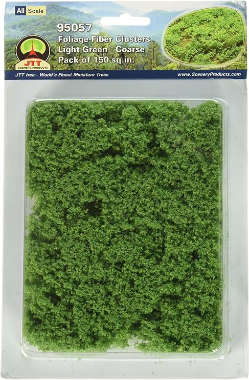 JTT Landscaping Material - Foliage Fiber Clusters, Light Green, Coarse